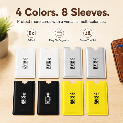 📱RFID Blocking Card Sleeves – 8-Pack Card Protectors🛡️