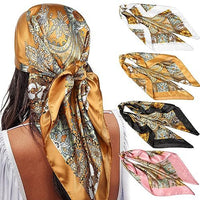 Vibrant Paisley Silk Head Scarf Set