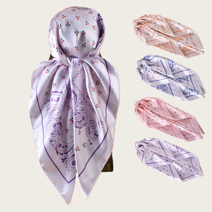 ✨ 4-Piece Premium Satin Square Head Scarf Set (35" x 35") 🧣
