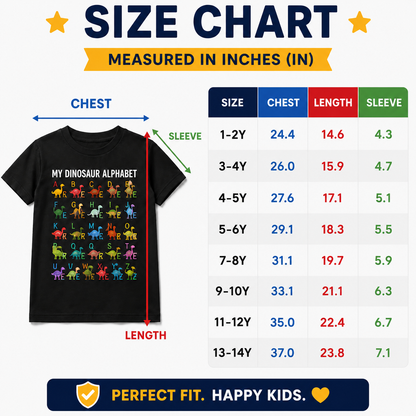🦖The ABC Dino Tee: Spark Your Little Explorer’s Curiosity & Early Learning!