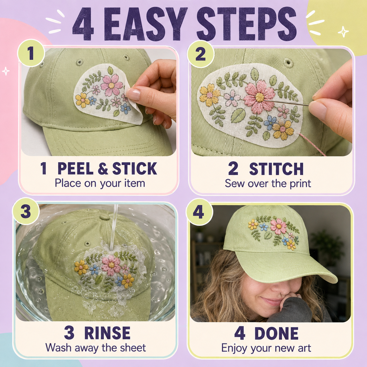 Printable Water-Soluble Sticky Embroidery Stabilizer🪡