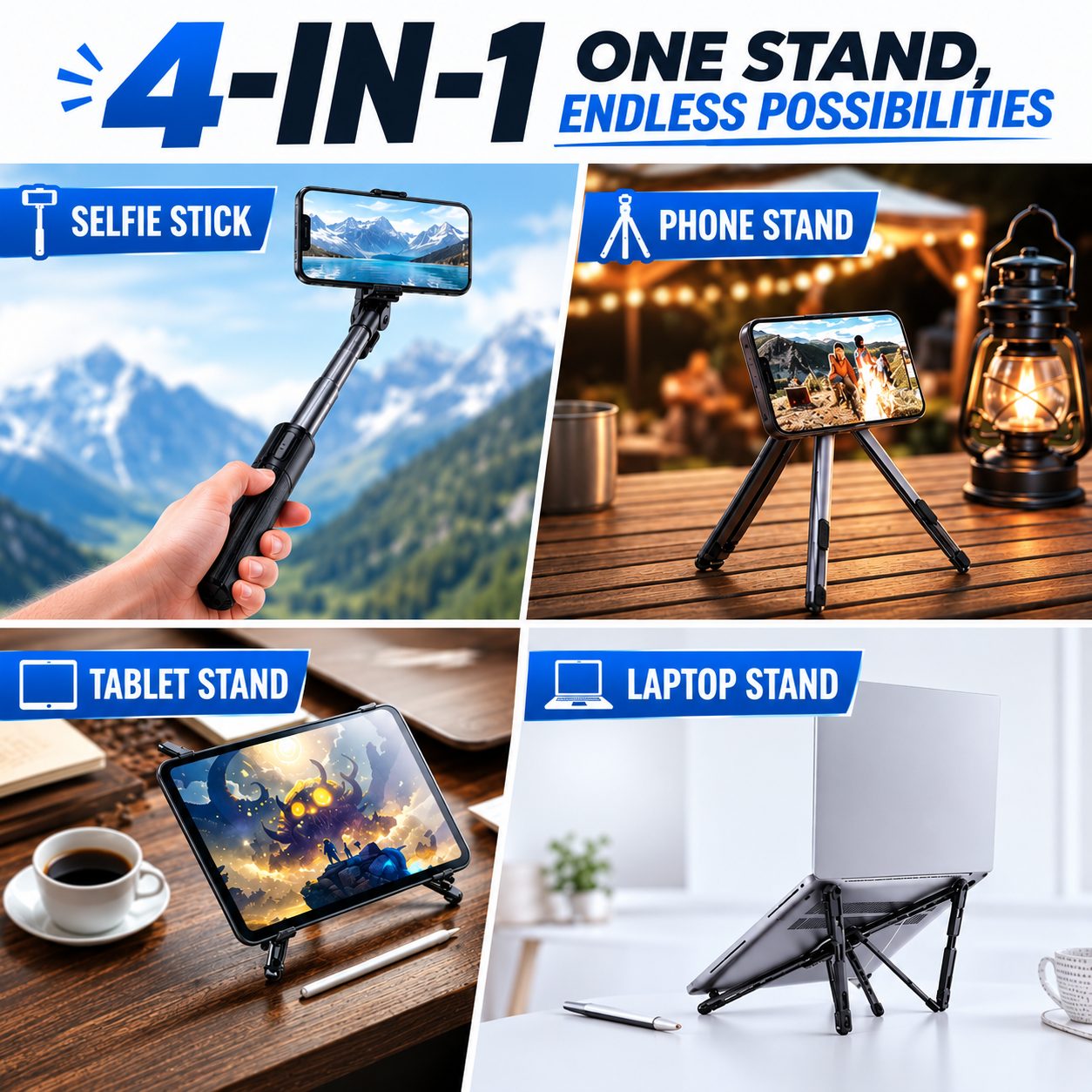 ⚡ Universal Magnetic Folding Tablet & Laptop Stand