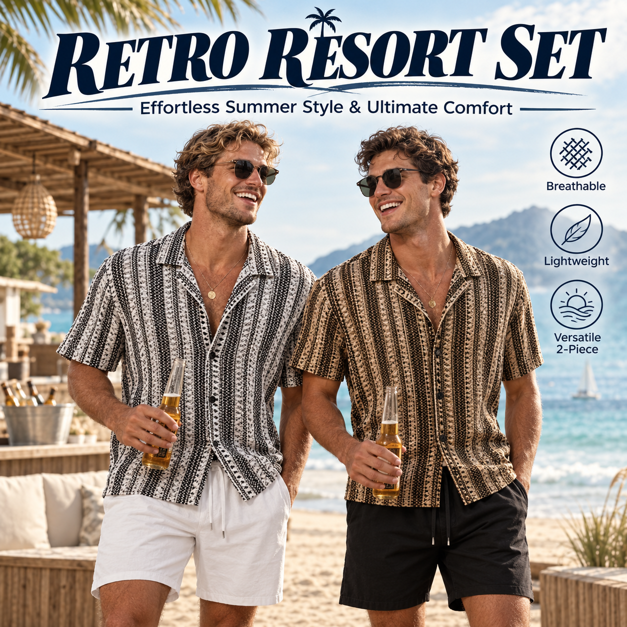 ☀️ Retro Stripe 2-Piece Resort Set