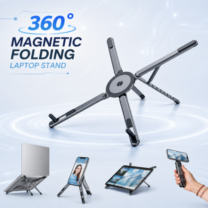 ⚡ Universal Magnetic Folding Tablet & Laptop Stand
