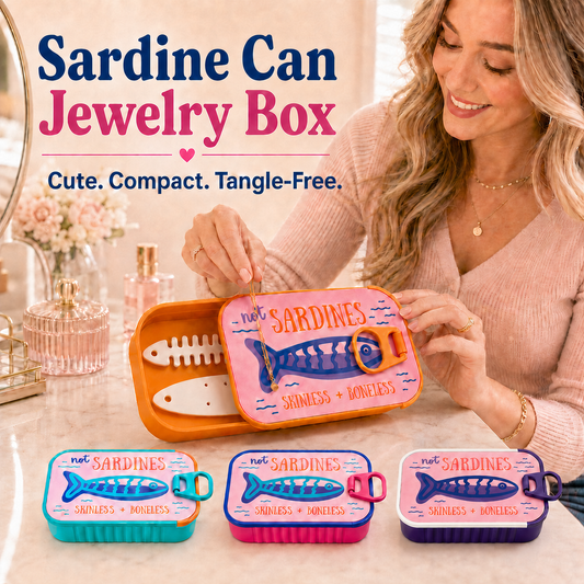 🐟 Sardine Can Daily Jewelry Case | Compact Mini Organizer 🐟