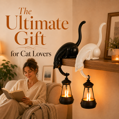 🐱 Cozy Hanging Cat Shelf Lantern