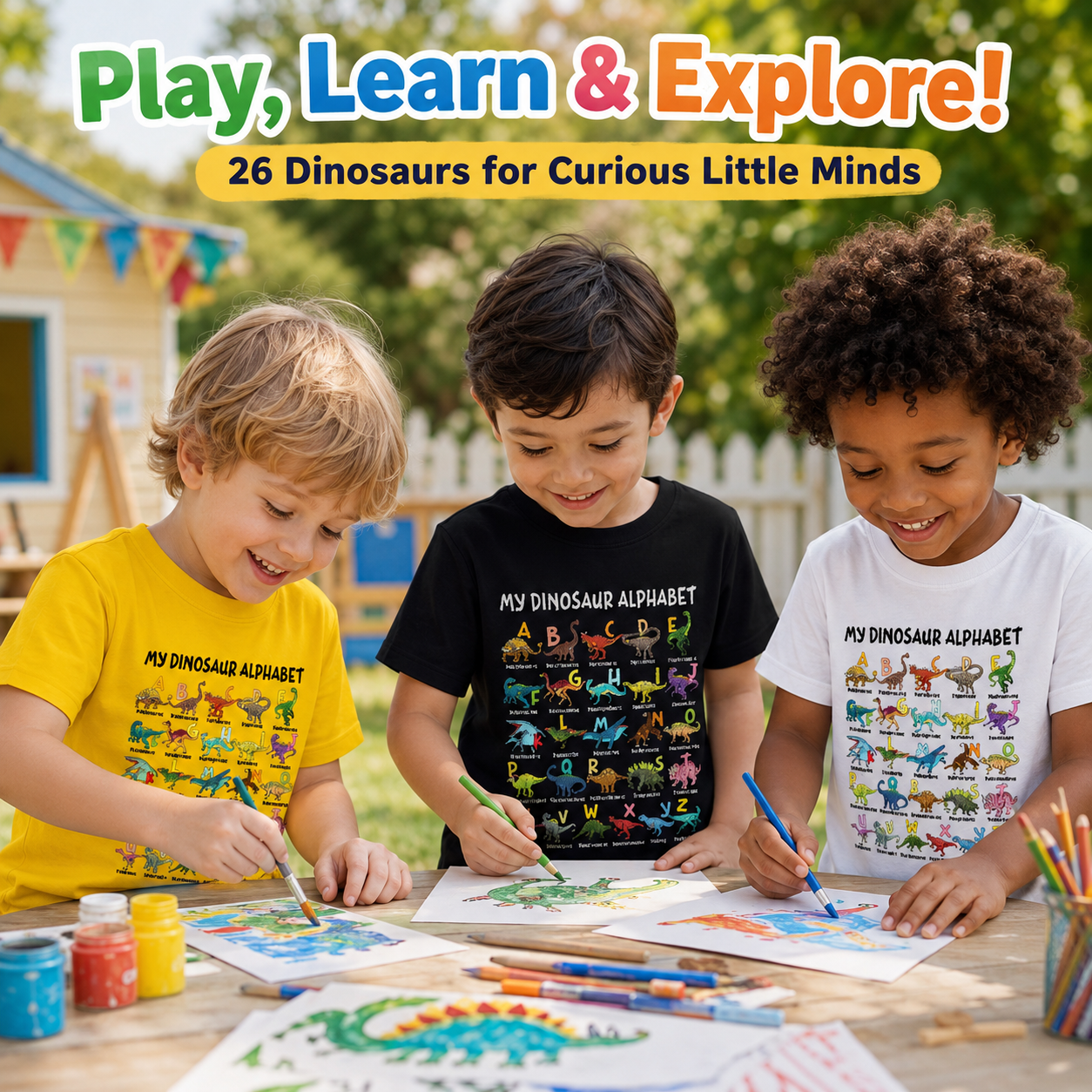 🦖The ABC Dino Tee: Spark Your Little Explorer’s Curiosity & Early Learning!