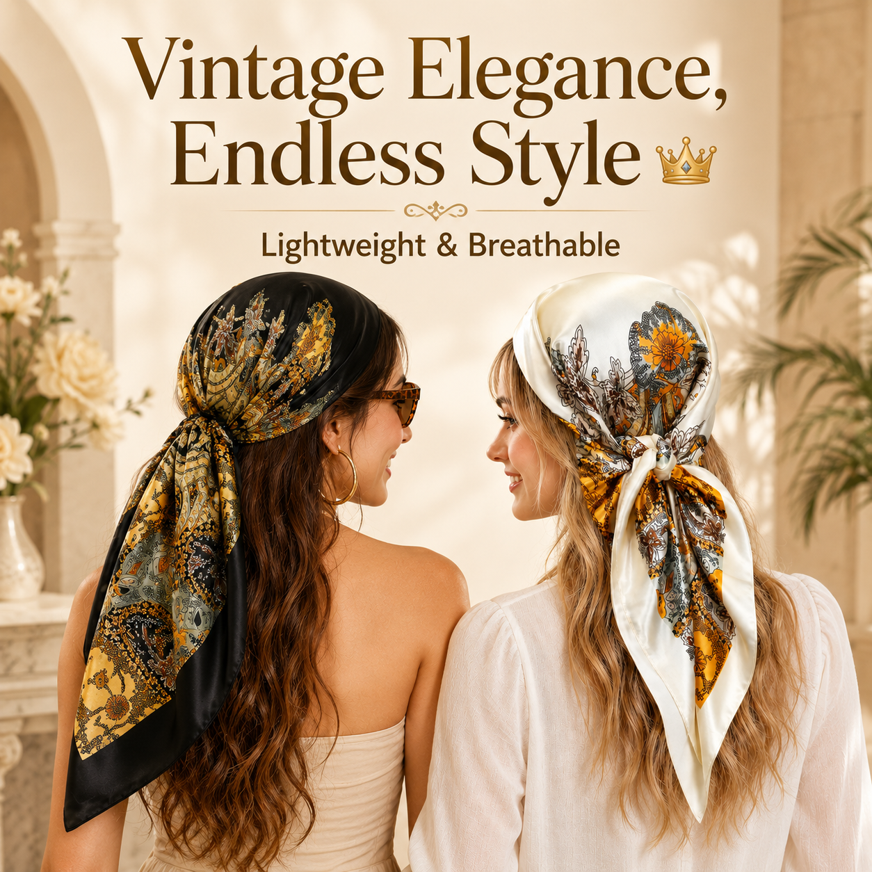 ✨ Vintage Silk Satin Head Scarf ✨