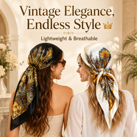 ✨ Vintage Silk Satin Head Scarf ✨