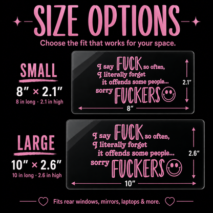 [5-Pack] 😈 Funny Pink Vinyl Car Decals - Sarcastic Quote Bumper Stickers