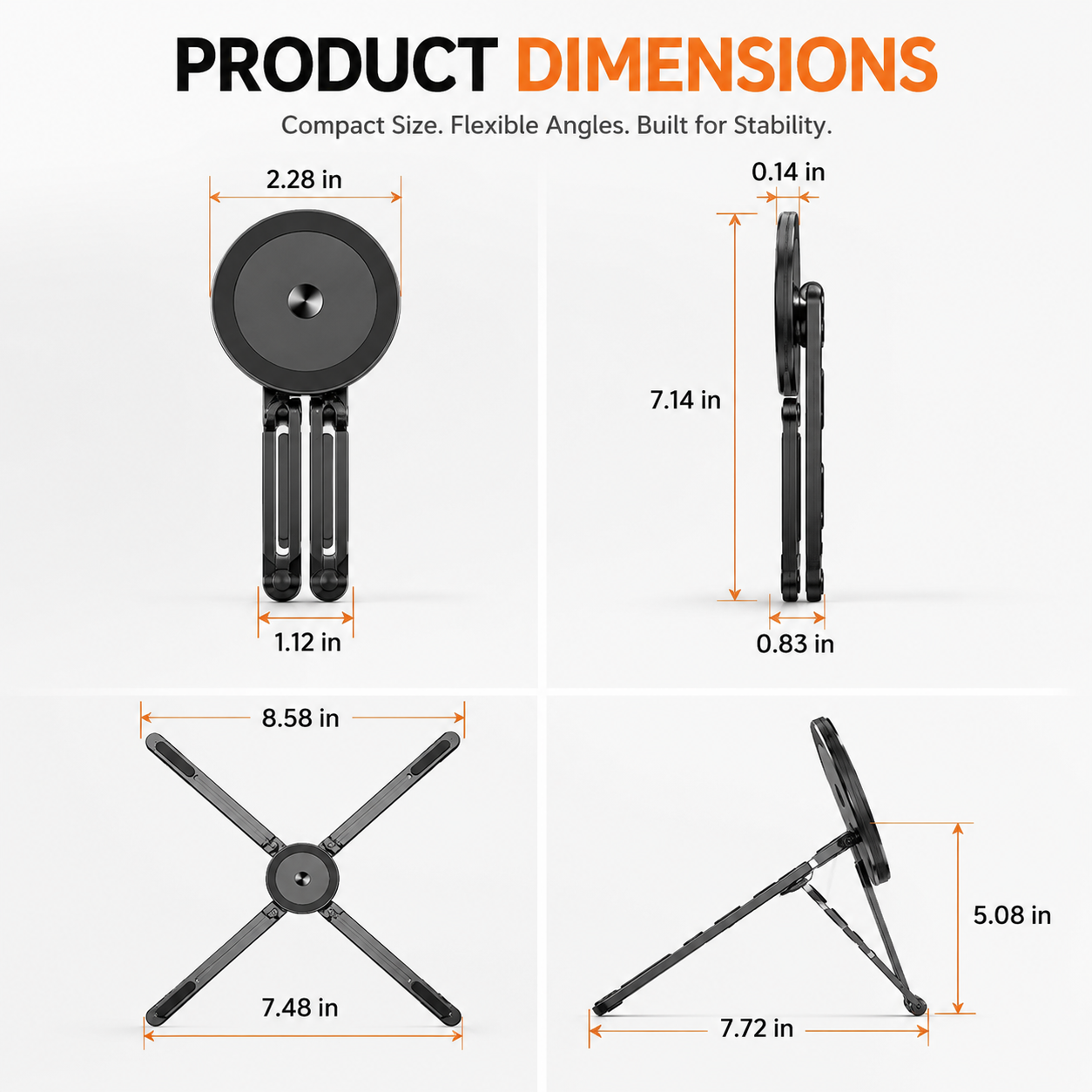 ⚡ Universal Magnetic Folding Tablet & Laptop Stand