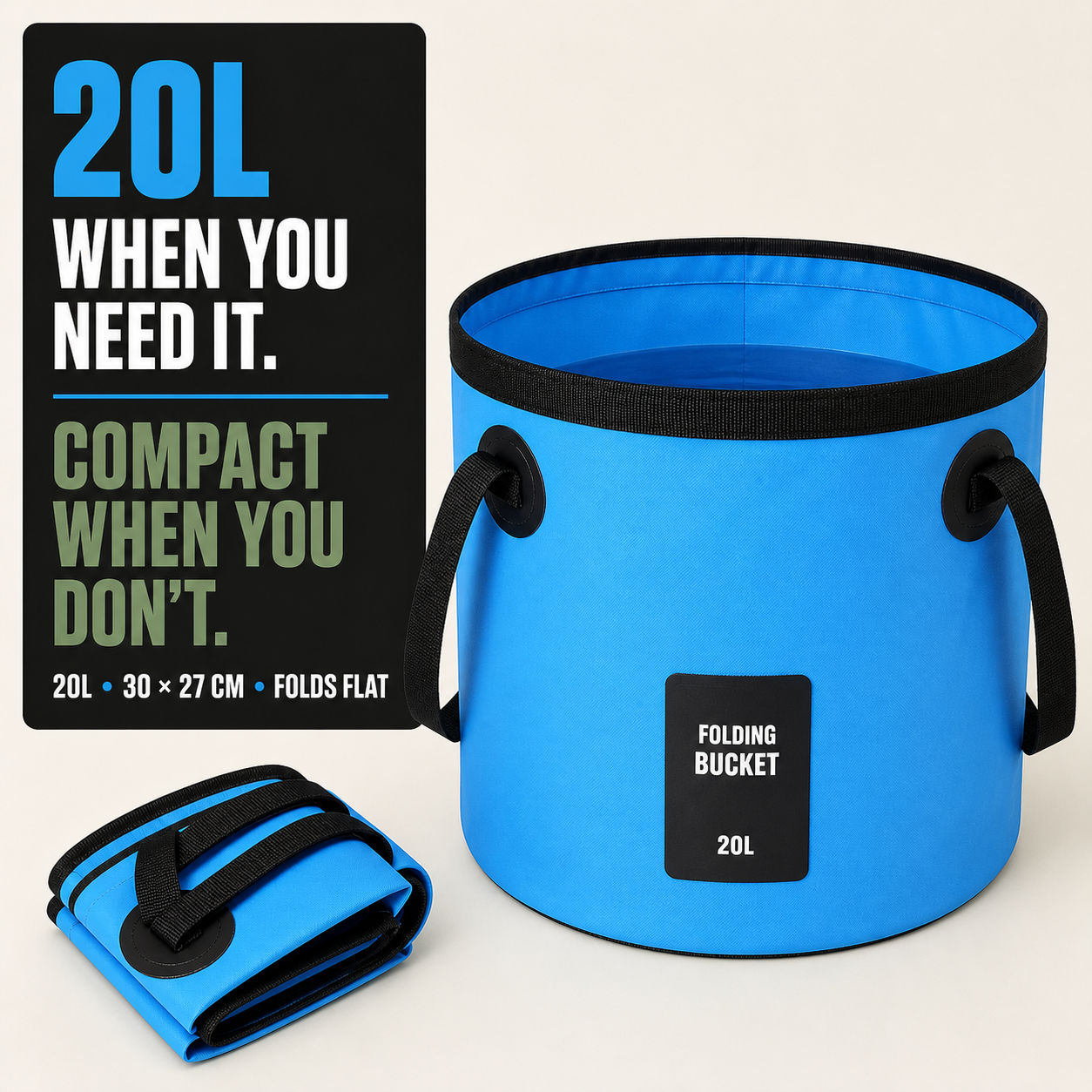 20L Collapsible Bucket | Folding Water Bucket