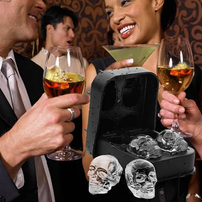 🥳2026 HOT SALE💀🧊 50% OFF! DIY Silicone Skull Ice Cube Tray – Giant slow-melt skull for whiskey, cocktails & more.✨