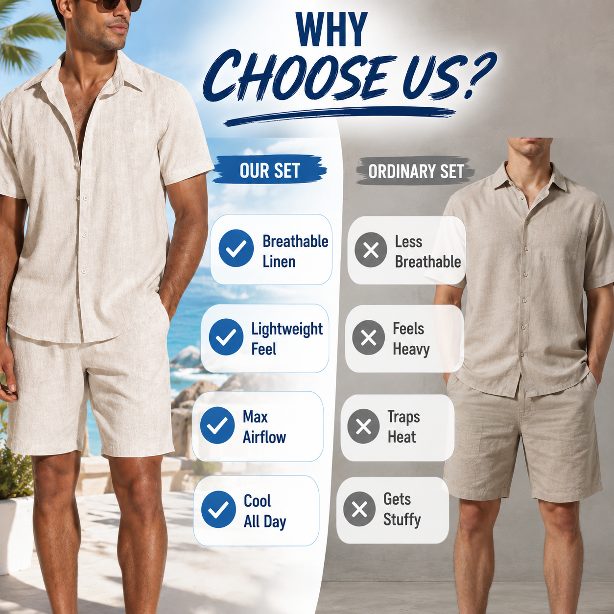 The Men's Resort Linen 2-Piece Matching Set🏖️