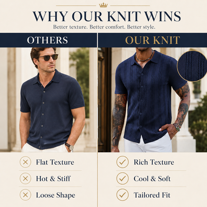 🧶 Textured Knit Polo | Effortless Everyday Style