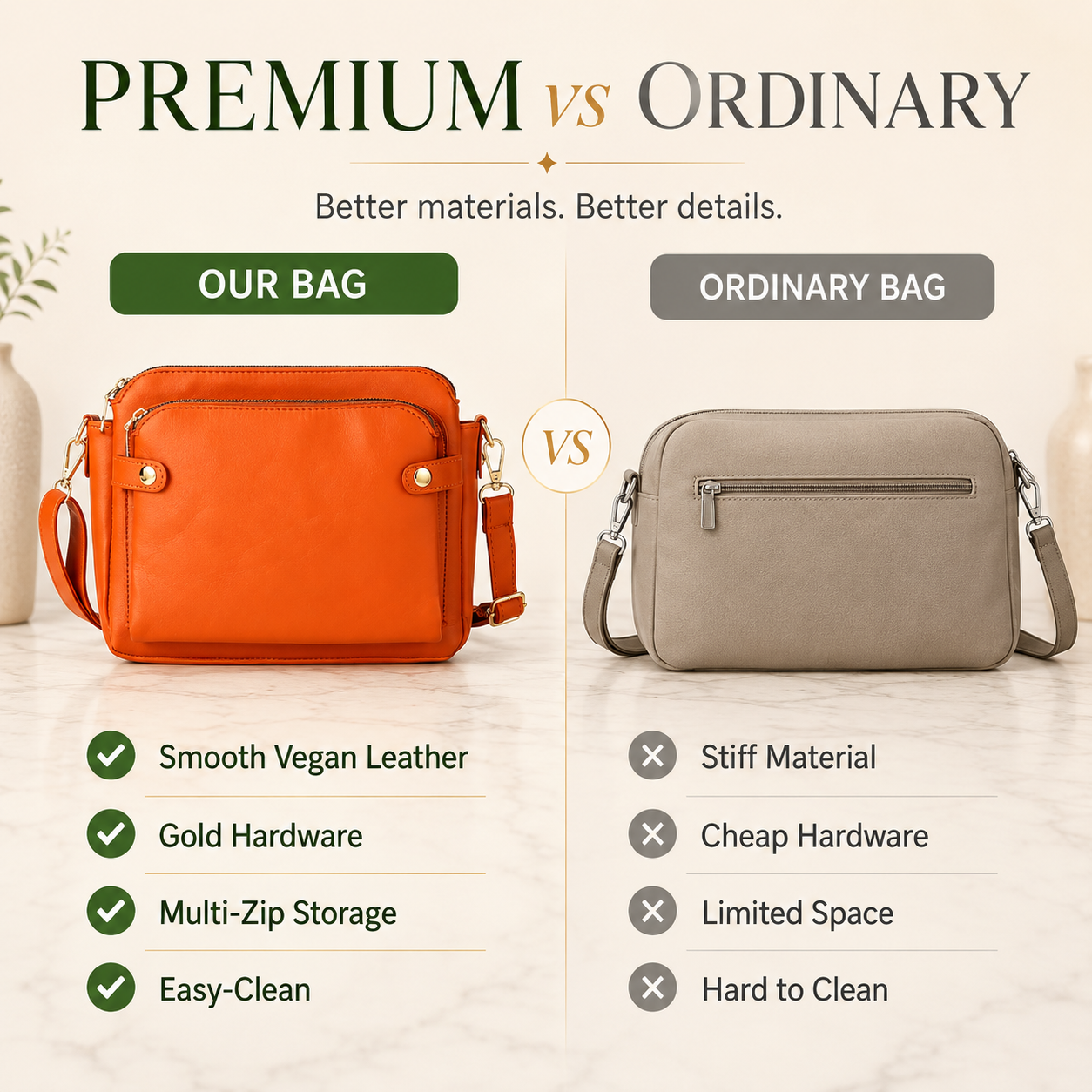 👜 Chic Multi-Pocket Crossbody Bag
