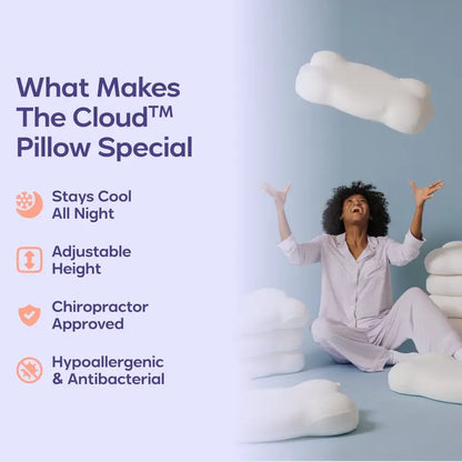 Ergonomic Cloud Pillow + FREE Cooling Pillowcase 🌙✨