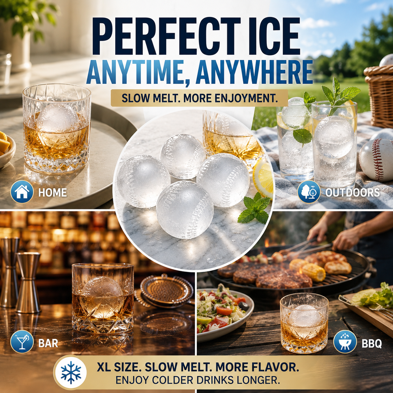 🍹 Cool Your Drinks! 3D Sports Ball Ice Mold