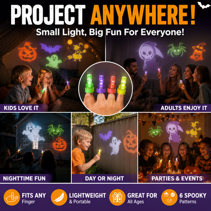 🎃 Spooky Pattern Finger Projector Lights (Set)