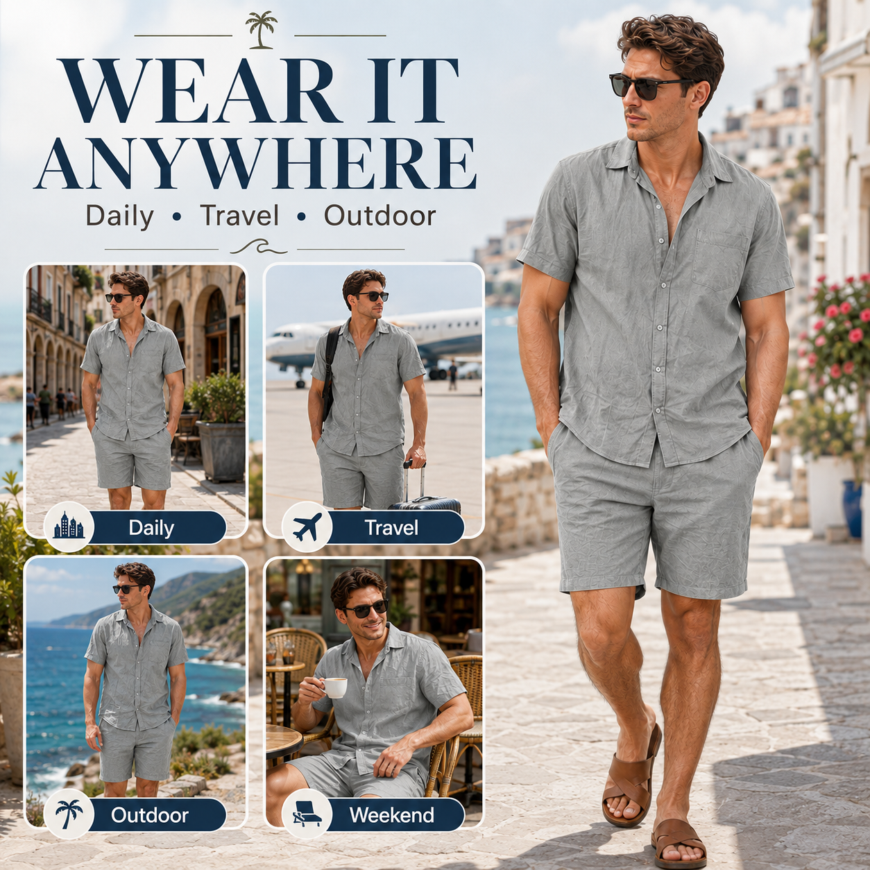 The Men's Resort Linen 2-Piece Matching Set🏖️