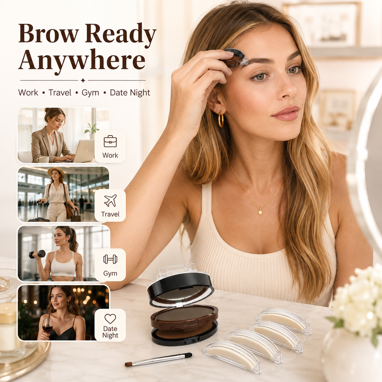 2-in-1 Dual Color Eyebrow Stamp Powder✨