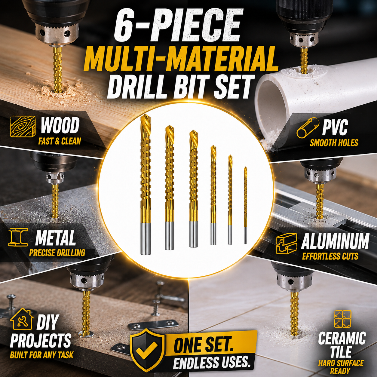 🛠️ 2-in-1 Woodworking Saw Drill Bit Set