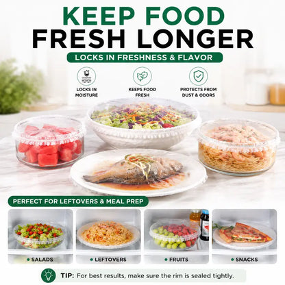 🥗100PCS Stretch Bowl Covers – Freshness Sealed, Waste Reduced