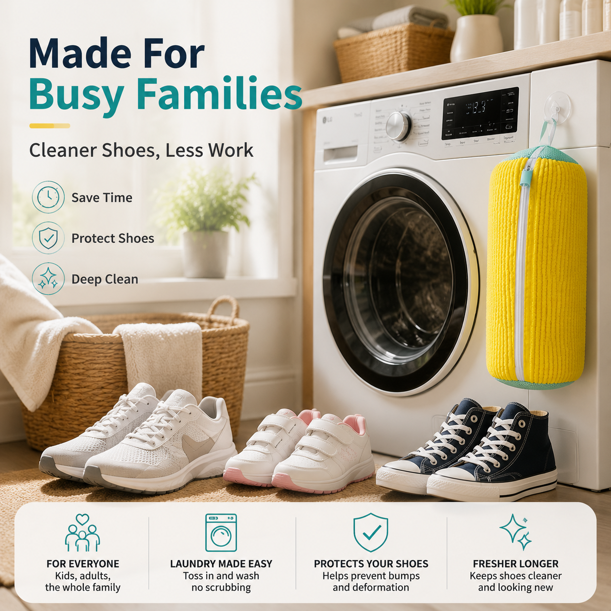 👟 No-Scrub Shoe Washing Bag – Clean & Protect ✨