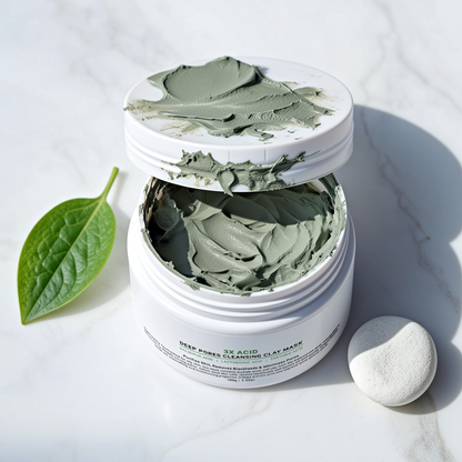 ✨ 3X Acid Deep Pores Cleansing Clay Mask - Unclog & Purify