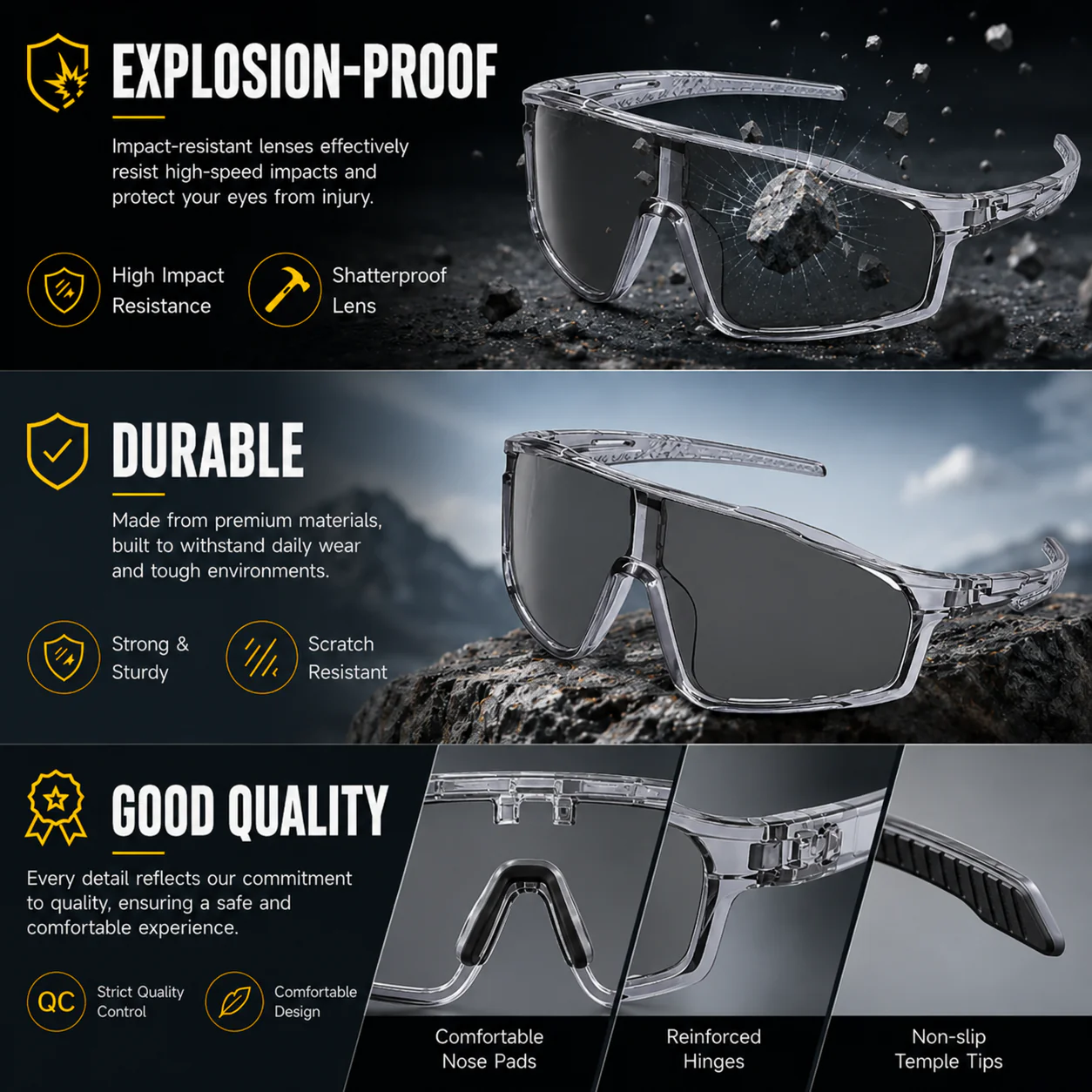 ☀️UV400 Photochromic Polarized Safety Glasses-Finds
