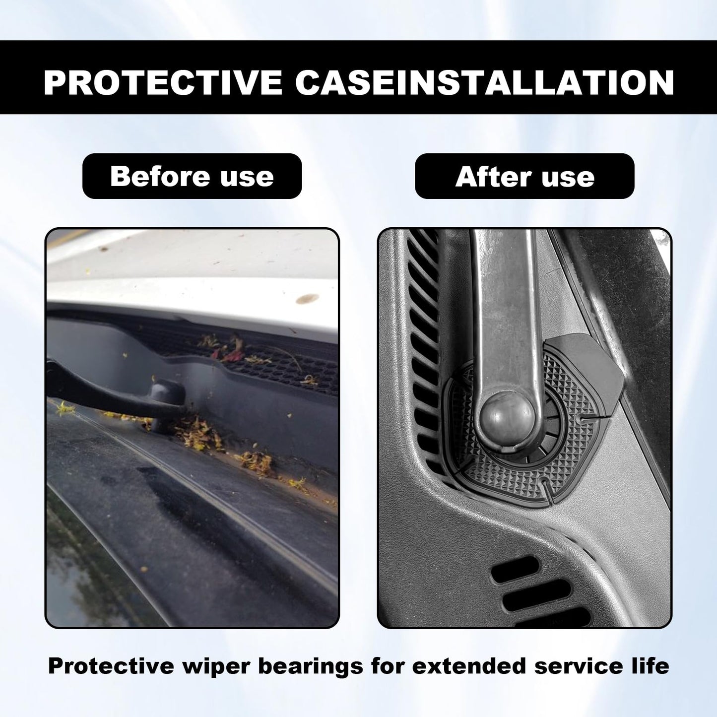 Universal Car Wiper Hole Protective Cover (2-Pack) | Anti-Clogging & Weatherproof Silicone Shield