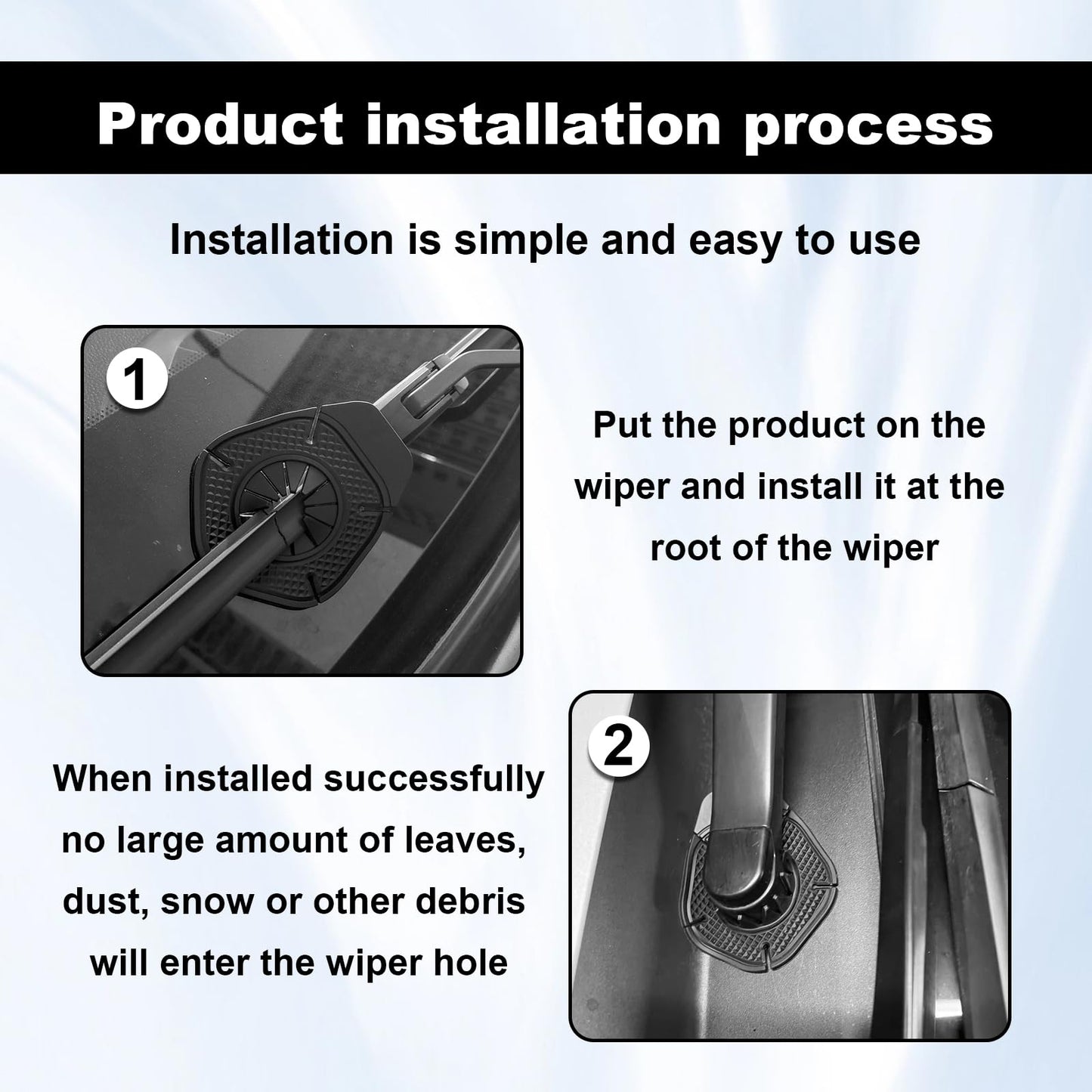 Universal Car Wiper Hole Protective Cover (2-Pack) | Anti-Clogging & Weatherproof Silicone Shield