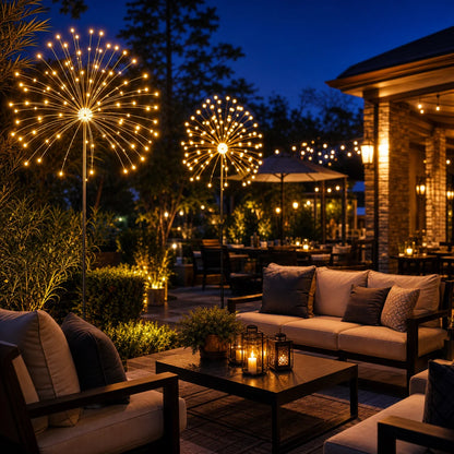 🎇Solar-powered string lights for fireworks can be DIY-ed into any shape-200 LEDs
