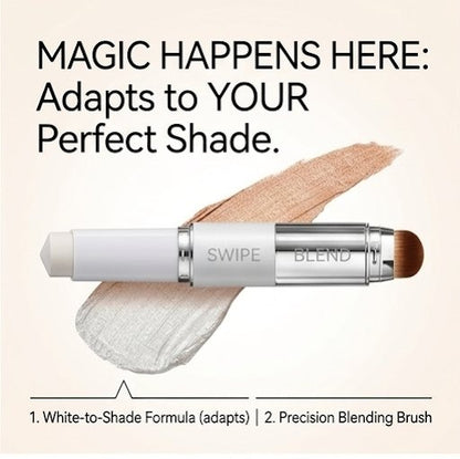 ♀️2-in-1 Color Changing Foundation Stick with Brush 💧 Collagen Infused🤎