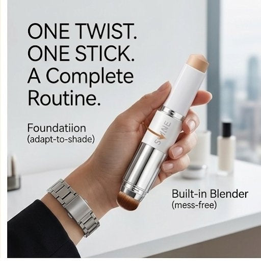 ♀️2-in-1 Color Changing Foundation Stick with Brush 💧 Collagen Infused🤎