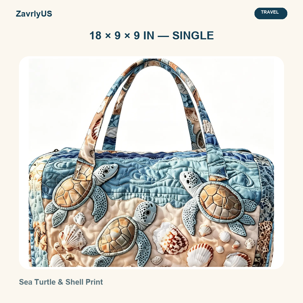 Quilted Sea Turtle Travel Bag