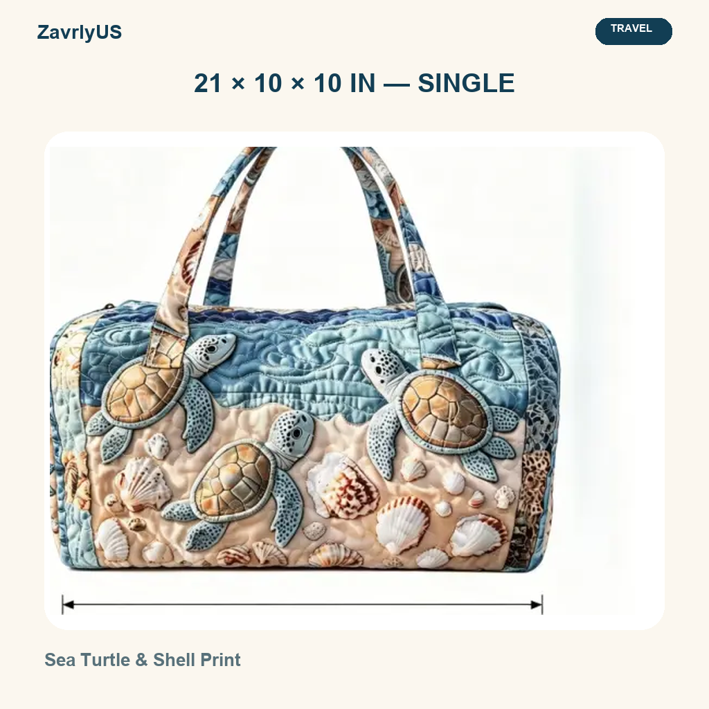 Quilted Sea Turtle Travel Bag